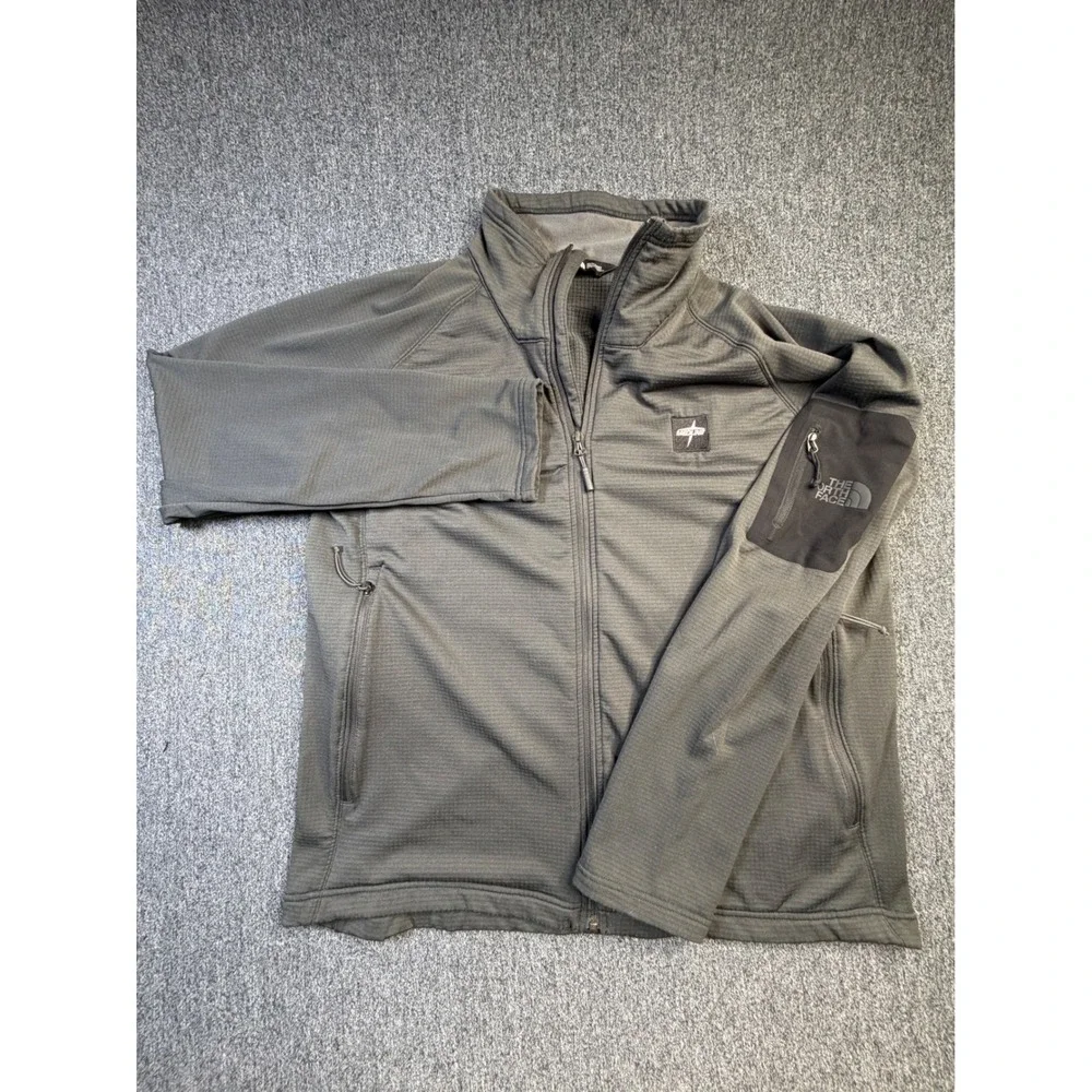 The North Face‎ Mens Skyline Full Zip Grid Fleece Jacket Grey XL NF0A47FD